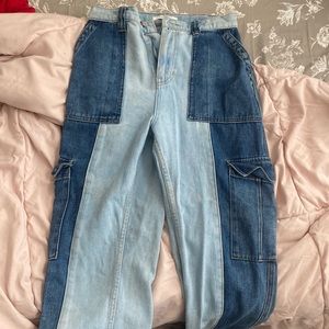 PacSun multicolored high waisted cargo jeans size 26 :))